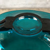 1970s Blue Art Glass Bowl / Centerpiece