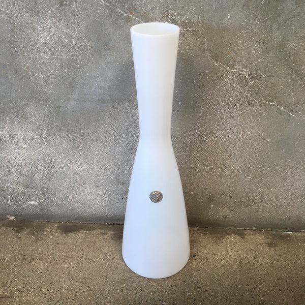 Vintage 1960s Jacob Bang White Glass Vase / Decanter For Kastrud - Denmark