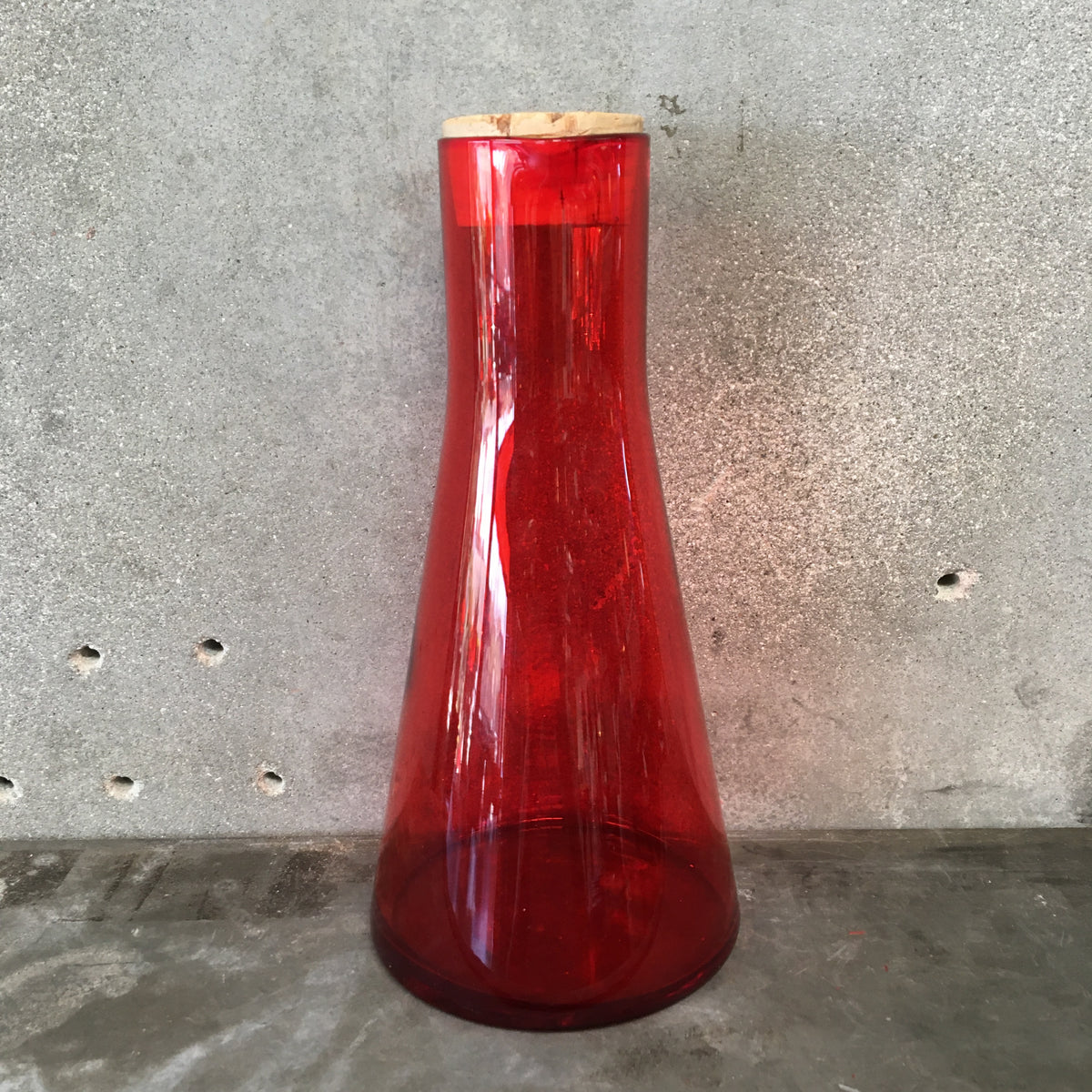 Scandinavian 1960s Red Art Glass Pitcher