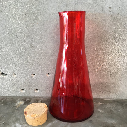 Scandinavian 1960s Red Art Glass Pitcher