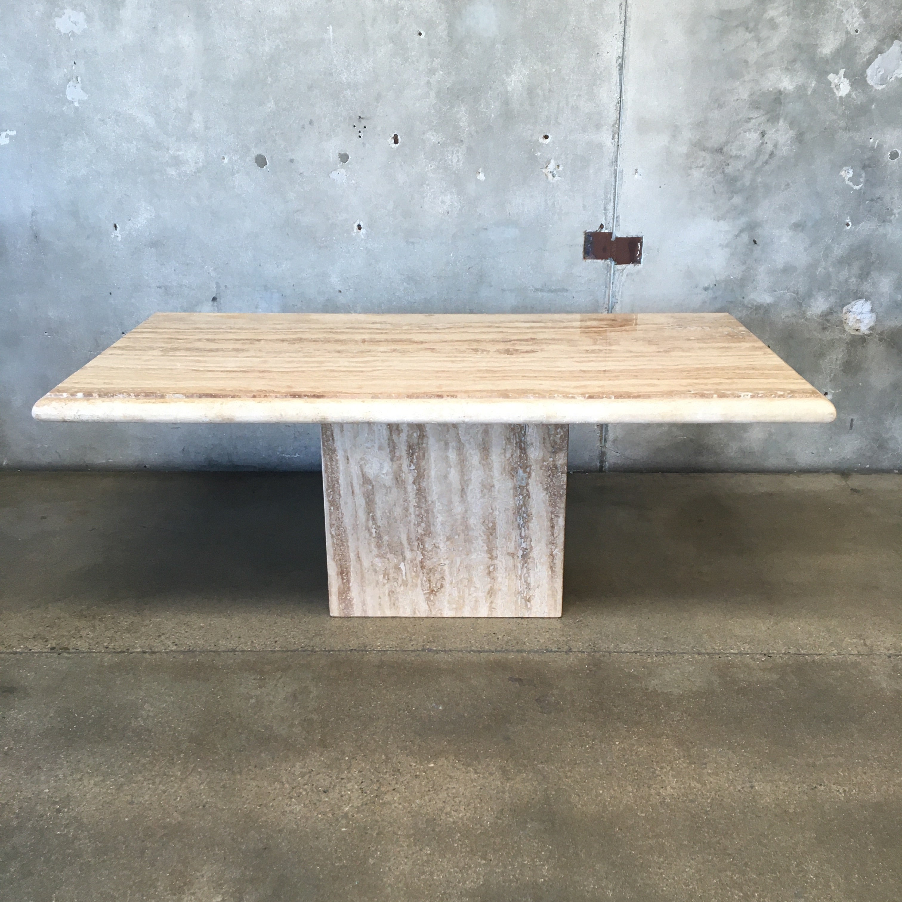 Vintage Bull Nose Natural Travertine Dining Table