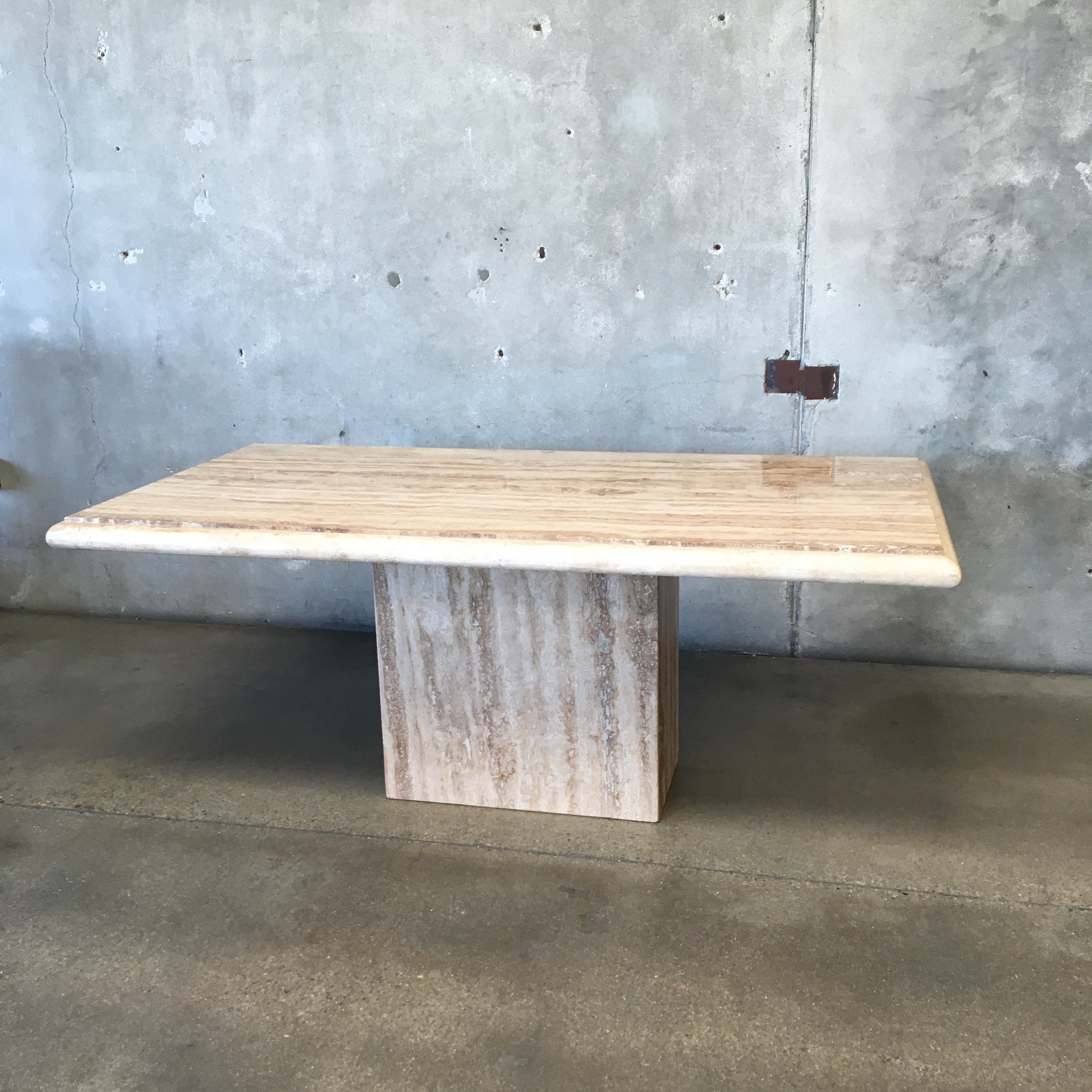 Vintage Bull Nose Natural Travertine Dining Table