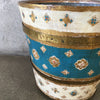 Large Vintage Florentine Waste Bucket with Metal Straps and Tin Liner