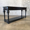 Farmhouse Style Black Lacquered Console Table w/ 3 Drawers