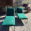 Pair of Brown Jordan Style Lounge Chairs w/Sunbrella Lounge Cushions