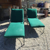 Pair of Brown Jordan Style Lounge Chairs w/Sunbrella Lounge Cushions