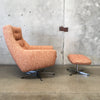 Overman Style Danish / Swedish Lounge Chair And Ottoman