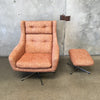 Overman Style Danish / Swedish Lounge Chair And Ottoman