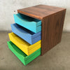 Vintage Storage Cabinet with Four Colored Drawers