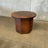 Mid Century 1970s Round Side Table With Storage