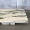 Vintage 1980s Green & White Marble Coffee Table