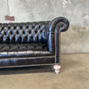Leather Tufted Chesterfield Sofa With Brass Nailhead Trim
