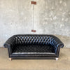 Leather Tufted Chesterfield Sofa With Brass Nailhead Trim