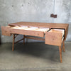 Mid Century Style Walnut Wood Concord Desk