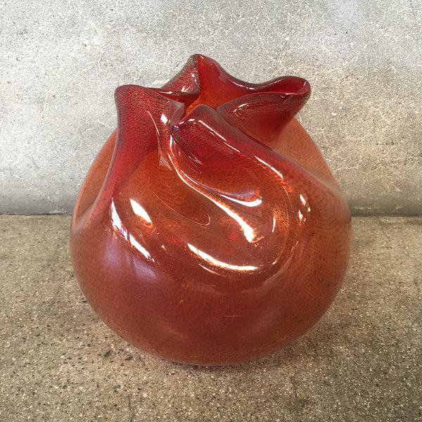 Pinched Neck Vase Viterra European Art Glass