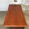 Vintage Mid Century Modern Executive Walnut Desk W/Solid Walnut Top