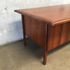 Vintage Mid Century Modern Executive Walnut Desk W/Solid Walnut Top