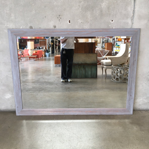 Large Gray Rustic Wood Mirror