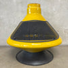 Vintage Mid Century Modern Yellow Glazed Ceramic and Metal "Aztec" Fireplace