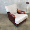 Vintage George Smith Leather Chair w/New Upholstered Cushions