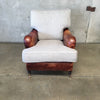 Vintage George Smith Leather Chair w/New Upholstered Cushions