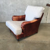 Vintage George Smith Leather Chair w/New Upholstered Cushions