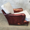 Vintage George Smith Leather Chair w/New Upholstered Cushions