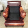 Vintage George Smith Leather Chair w/New Upholstered Cushions