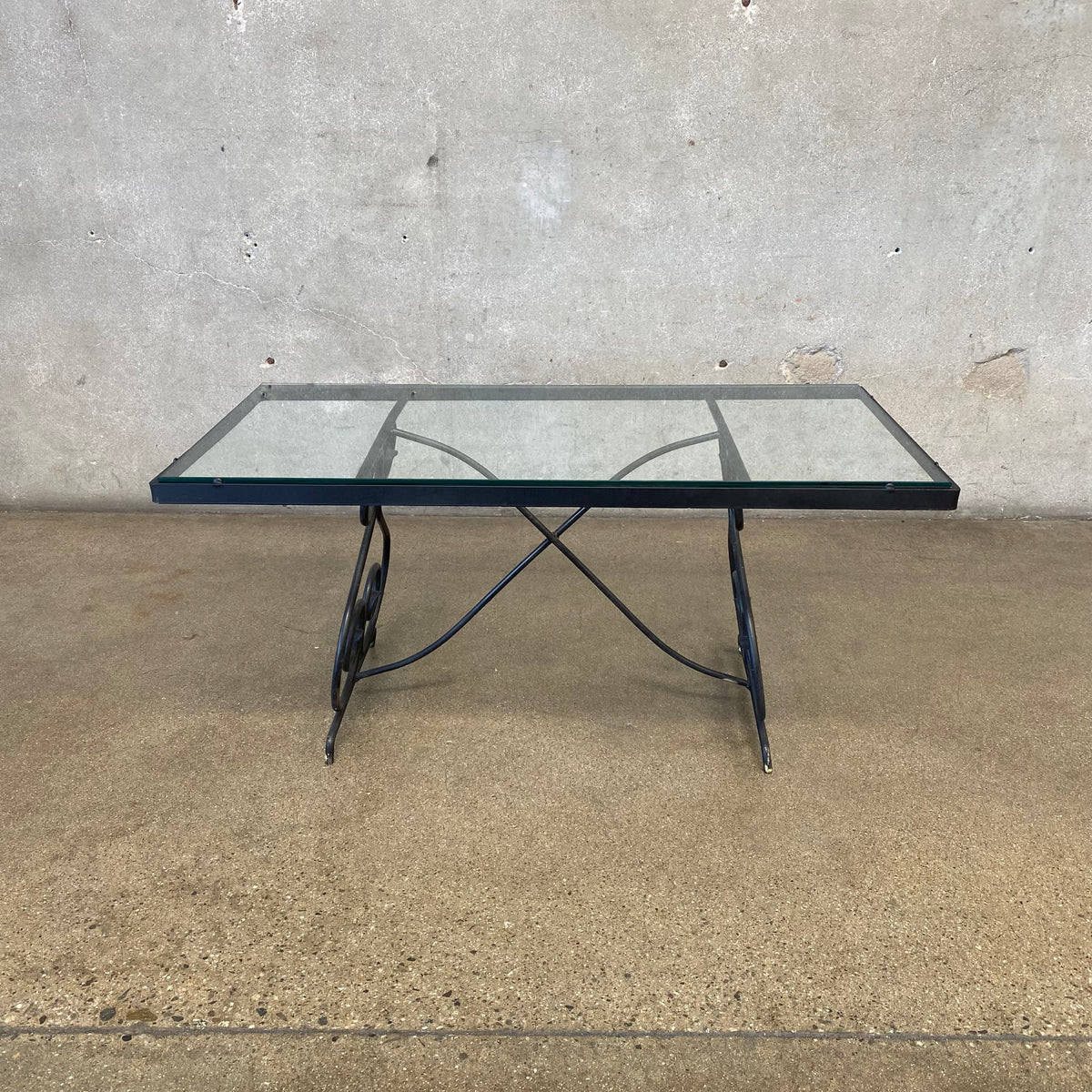Mid Century Wrought Iron Patio Coffee Table