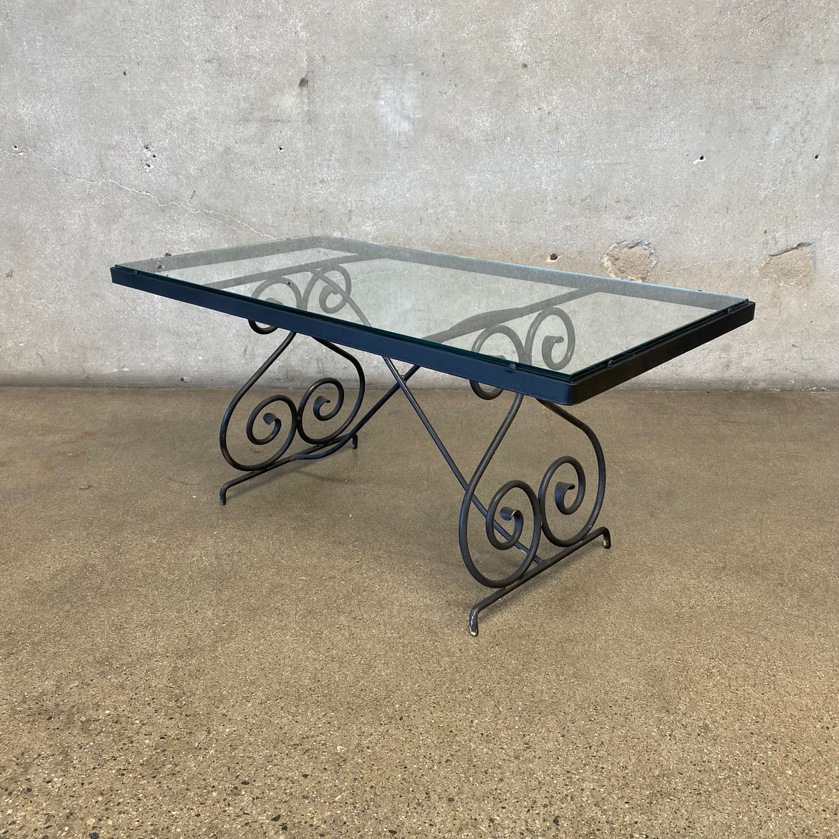 Mid Century Wrought Iron Patio Coffee Table
