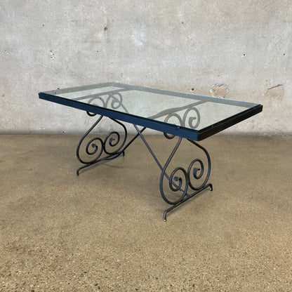 Mid Century Wrought Iron Patio Coffee Table