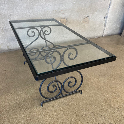 Mid Century Wrought Iron Patio Coffee Table
