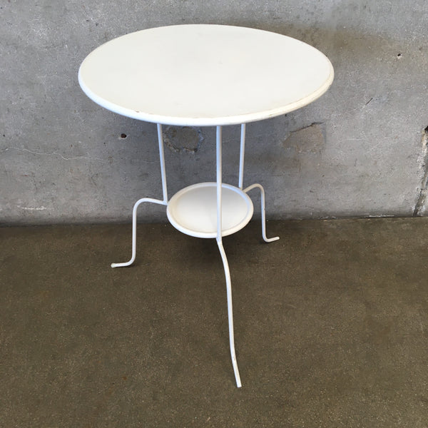 Mid Century Small Round Table w/Plant Holder