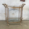 Metal Brass Finish Rope & Tassel Tea Cart