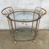 Metal Brass Finish Rope & Tassel Tea Cart