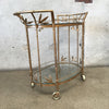 Metal Brass Finish Rope & Tassel Tea Cart