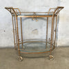 Metal Brass Finish Rope & Tassel Tea Cart