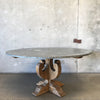 Metal & Solid Wood Round Dining Table By Levingston