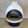 Vintage MCM White Porcelain Enamel Malm Fire Drum 3 Fireplace