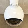 Vintage MCM White Porcelain Enamel Malm Fire Drum 3 Fireplace