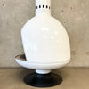 Vintage MCM White Porcelain Enamel Malm Fire Drum 3 Fireplace