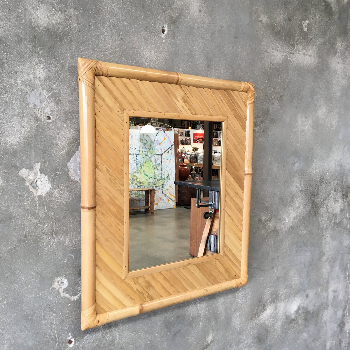 Vintage Bamboo / Rattan Mirror