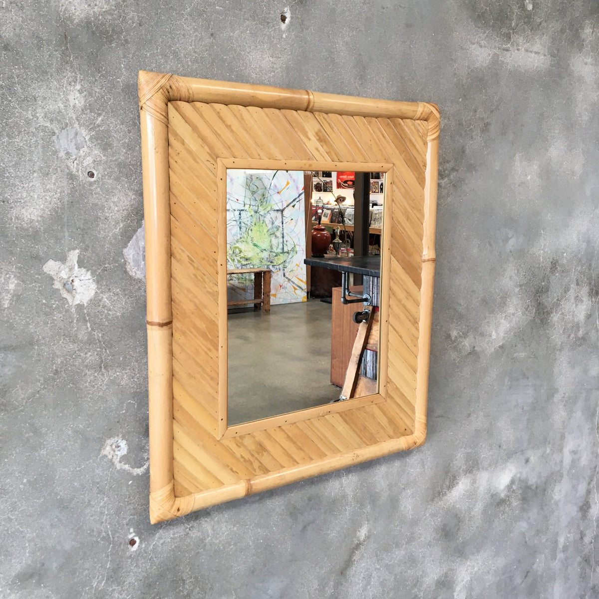 Vintage Bamboo / Rattan Mirror