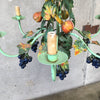 Italian Mid Century Tole Fruit Chandelier