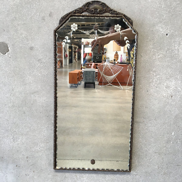 Vintage 1920s Wall Mirror With Etching
