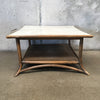 Mid Century Bentwood and Cane Square Coffee Table Table