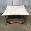 Mid Century Bentwood and Cane Square Coffee Table Table