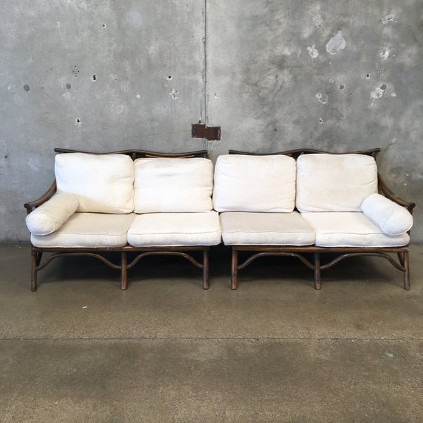 Mid Century Bentwood / Cane Two Piece Sofa