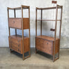 Mid Century Pair of Shelving with Storage and Hutch
