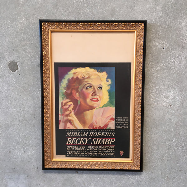RKO 1935 "Becky Sharp" Window Card Poster